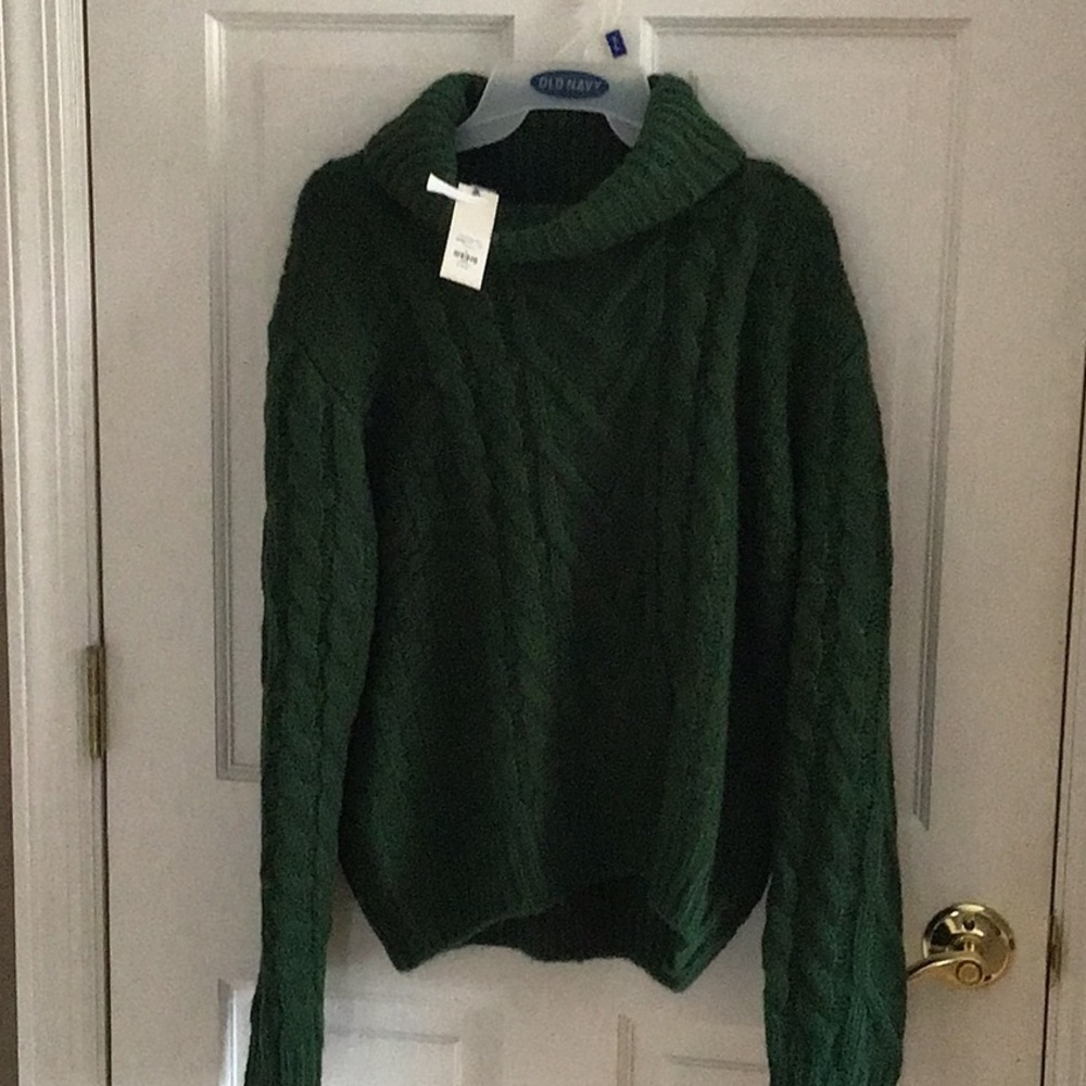 Emerald green cowl neck sweater